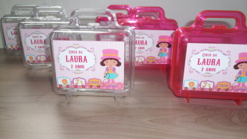 Lembrancinha Circo Rosa Maletinha Personalizada