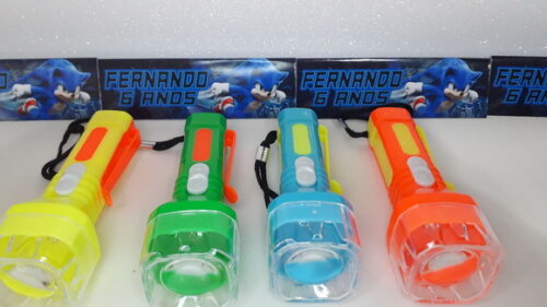 Lembrancinha Sonic Mini Lanterna de Plástico Sortidas Lapela Per