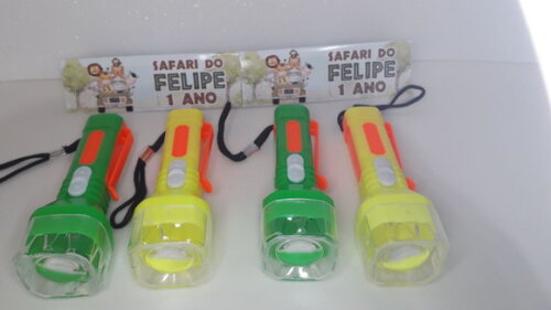 Lembrancinha  Safari Baby Mini Lanterna de Plástico Sortidas Lapela Personalizada
