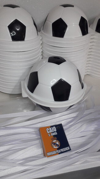 Lembrancinha Futebol Pote Bola Plasutil + saquinho + Tag personal