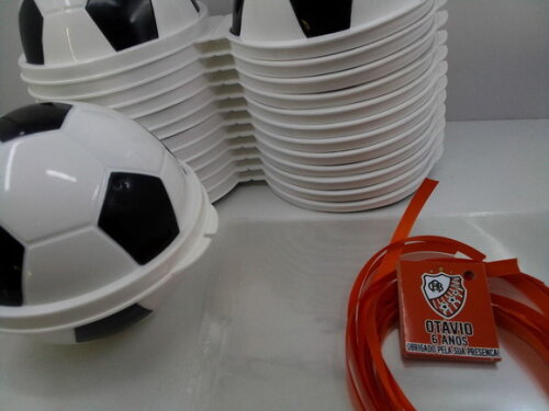 Lembrancinha Futebol Pote Bola Plasutil + saquinho + Tag personal