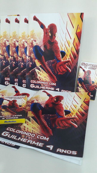 Lembrancinha Homem Aranha Revistinha com 12 Desenhos para Colorir