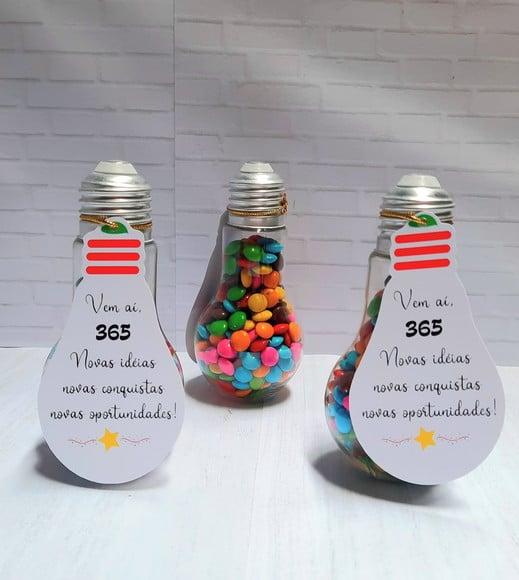 Baleiro Lâmpada com Coloreti (doces)-mimo Natal/ano Novo