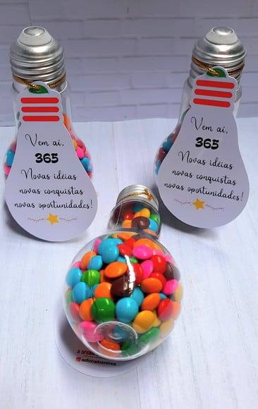 Baleiro Lâmpada com Coloreti (doces)-mimo Natal/ano Novo