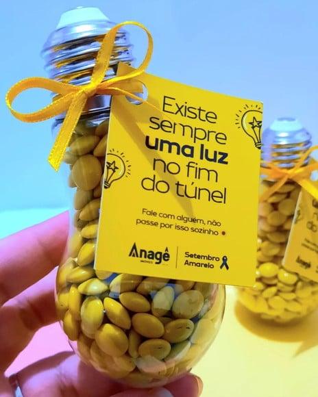 Baleiro Lâmpada com Doces- Setembro Amarelo