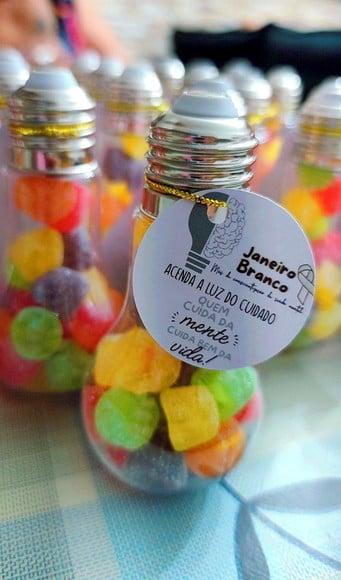 Baleiro Lâmpada com Jujuba- Janeiro Branco