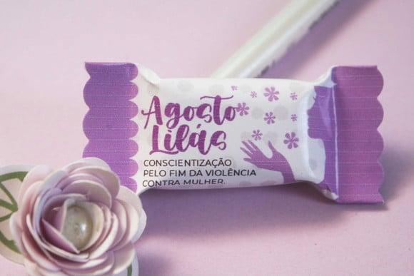 Balinha Agosto Lilás- Fim da Violência Contra a Mulher