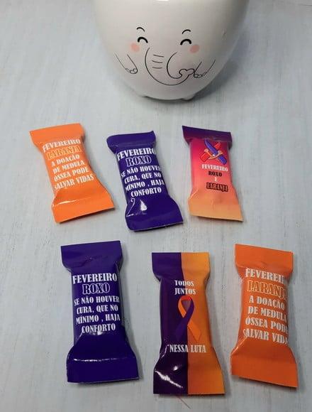 Balinha Fevereiro Roxo e Laranja