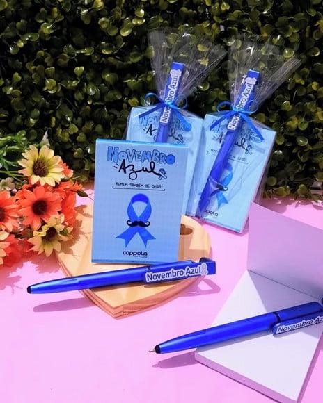 Bloquinho de Anotações com Caneta Multiuso- Novembro Azul