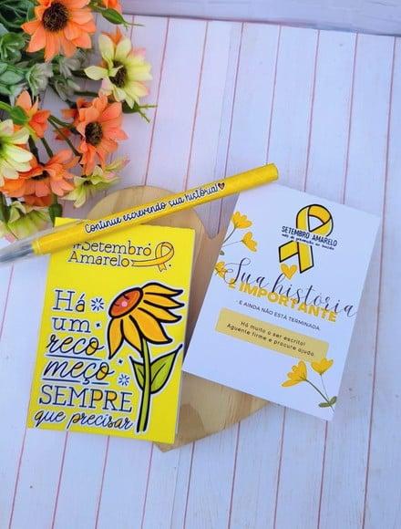 Bloquinho de Anotações com Caneta- Setembro Amarelo