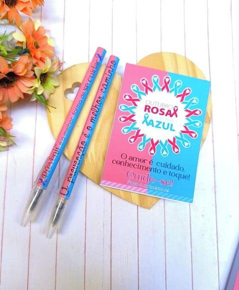 Bloquinho de Anotações com Caneta- Outubro Rosa e Novembro a