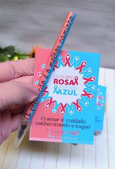 Bloquinho de Anotações com Caneta- Outubro Rosa e Novembro a