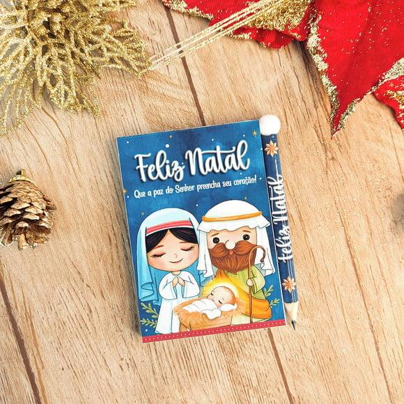 Bloquinho de Anotações com Lápis- Natal Cristão