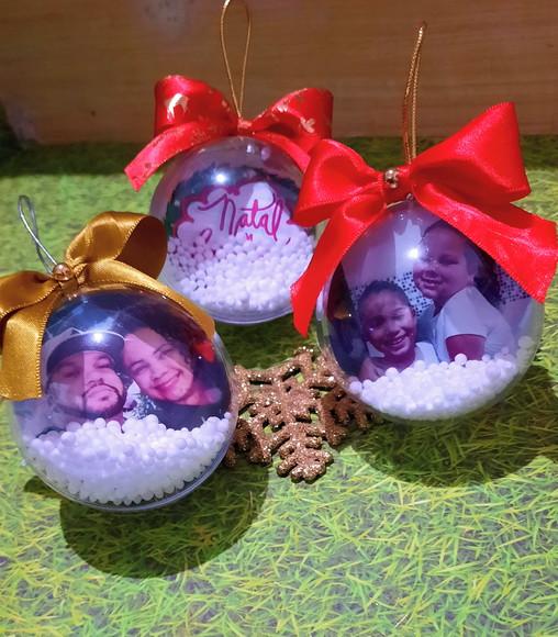 Bolinha com Foto Frente e Verso- Natal