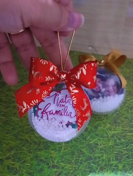 Bolinha com Foto Frente e Verso- Natal