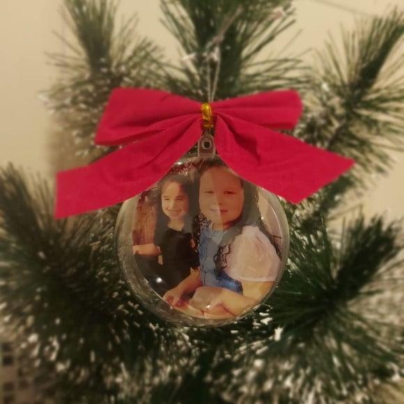 Bolinha de Natal Personalizada com Foto Frente e Verso