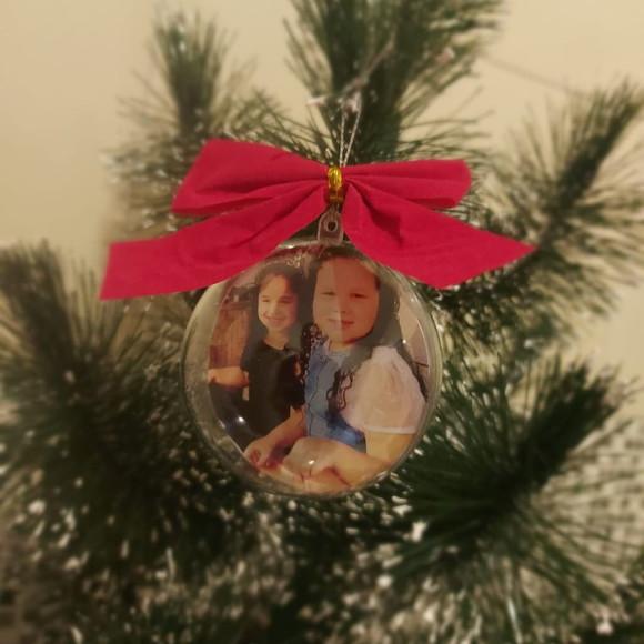 Bolinha de Natal Personalizada com Foto Frente e Verso