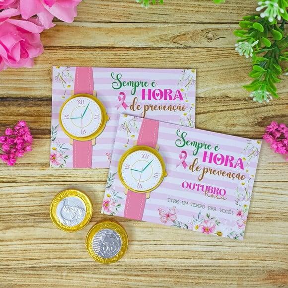 Cad com Moedinha de Chocolate ao Leite- Outubro Rosa