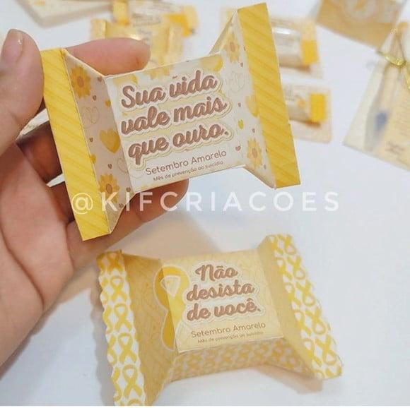 Caixinha com 1 Bombom- Setembro Amarelo