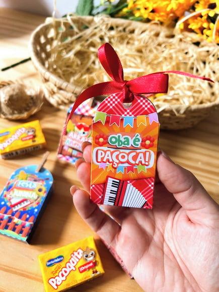 Caixinha com 1 Paçoca- Festa Junina
