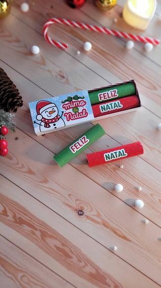 Caixinha com 2 Batons- Mimo de Natal