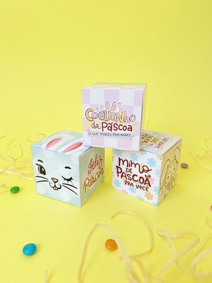 Caixinha com 4 Miniovinhos de Chocolate- Páscoa