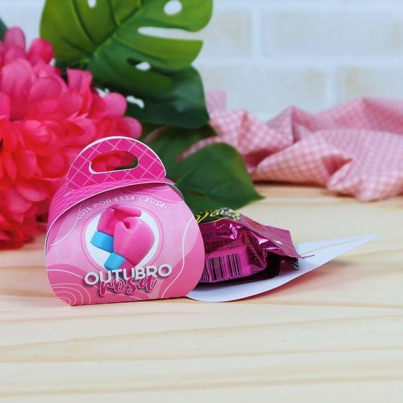 Caixinha com Bombom- Outubro Rosa