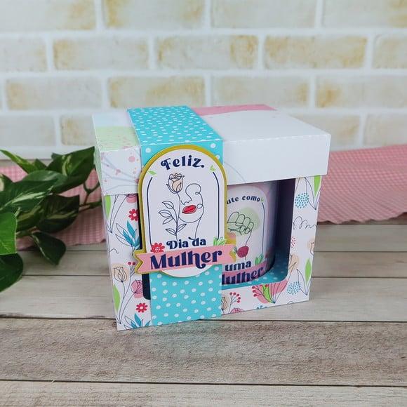 Caixinha com Caneca Acrílica- Dia da Mulher