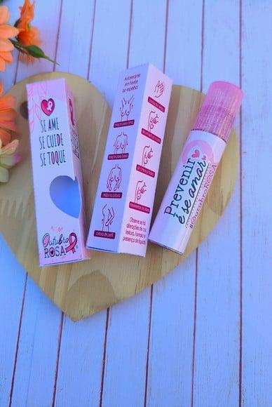 Caixinha com Brilho Labial- Outubro Rosa