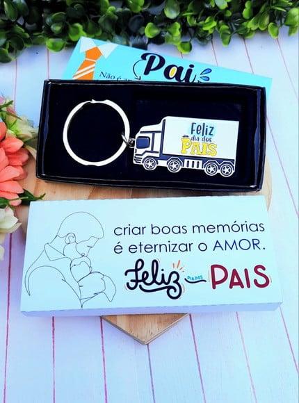 Caixinha com Chaveiro Caminhão- Dia dos Pais