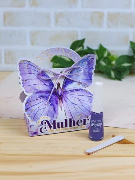 Caixinha com Esmalte e Mini Lixa- Dia da Mulher