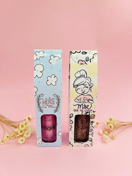 Caixinha com Esmalte e Mini Lixa- Dia das Mães