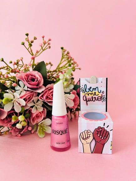 Caixinha com Esmalte e Mini Lixa- Dia das Mulheres