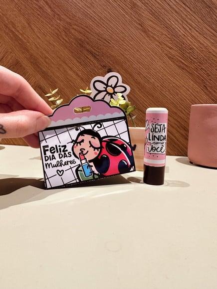 Caixinha com Hidratante Labial de Cacau- Dia das Mulheres