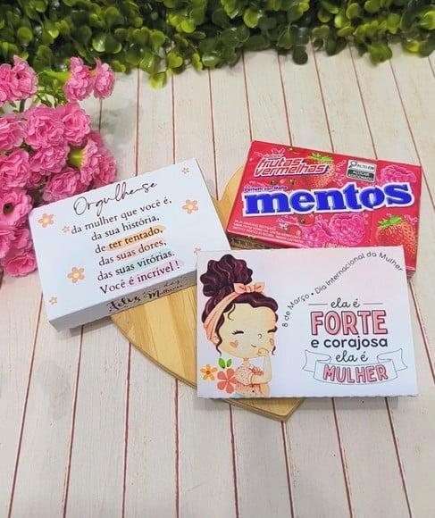 Caixinha com Mentos- Dia da Mulher