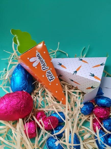 Caixinha Cone com 6 Unidades de Ovinhos de Chocolate