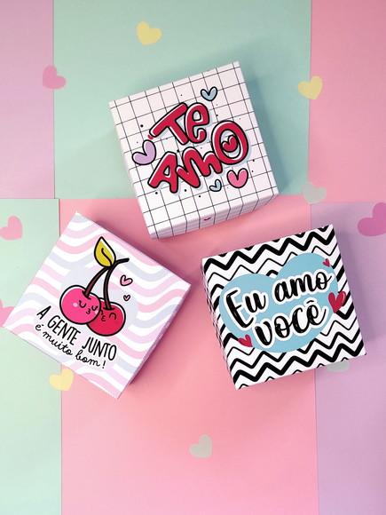Caixinha para 4 Doces ou 1 Sabonete-Dia dos namorados