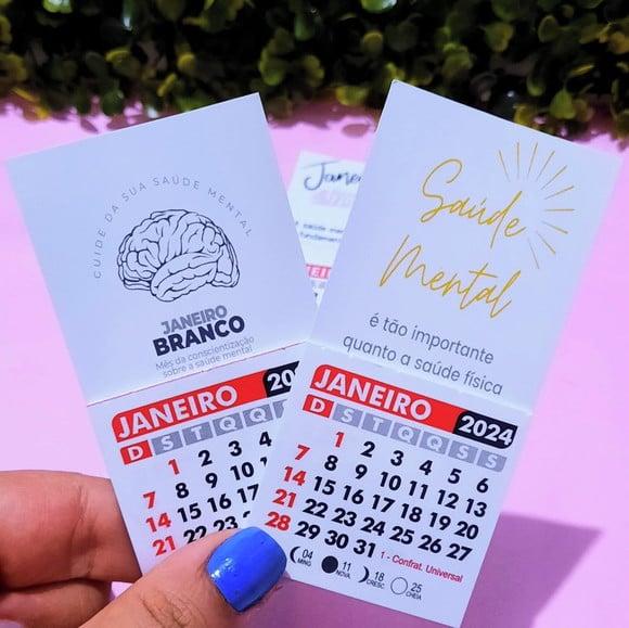 Calendário com Imã- Janeiro Branco