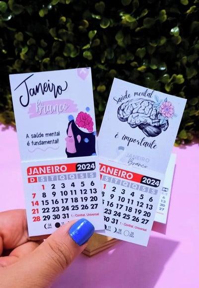 Calendário com Imã- Janeiro Branco