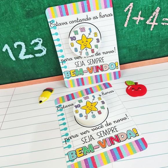 Card + Latinha com Coloreti (chocolatinhos)- Volta as Aulas