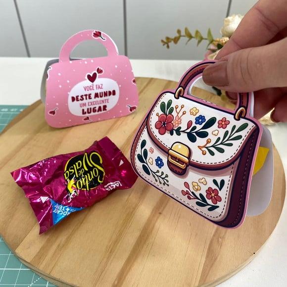 Card Bolsinha com Bombom- Dia da Mulher
