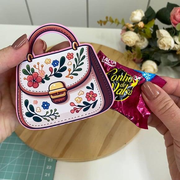 Card Bolsinha com Bombom- Dia da Mulher
