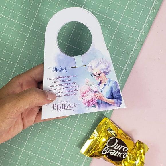 Card Bolsinha com Bombom-dia da Mulher