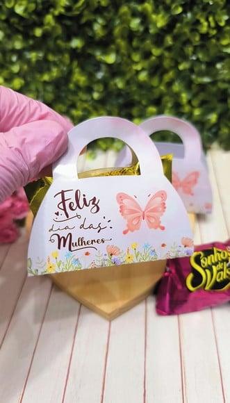 Card Bolsinha com Bombom- Dia da Mulher