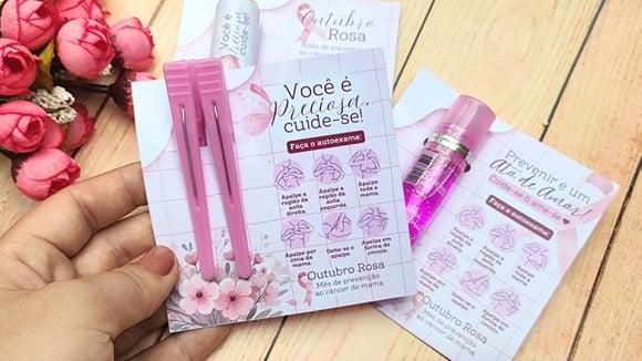 Card com 2 Bico de Pato de Cabelo- Outubro Rosa