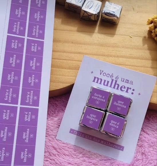 Card com 4 Docinhos Dadinho- Dia da Mulher