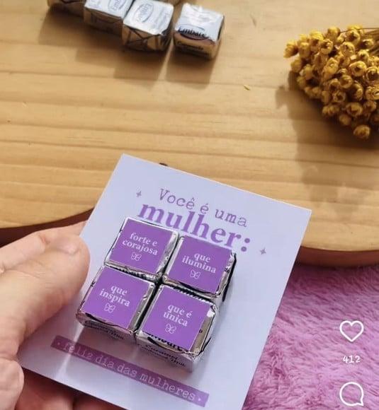 Card com 4 Docinhos Dadinho- Dia da Mulher