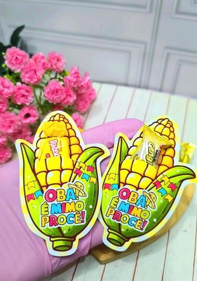 Card com Balinha de Paçoca ou Gengibre- Festa Junina