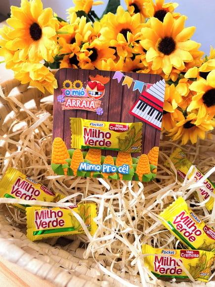 Card com Balinha de Milho- Festa Junina