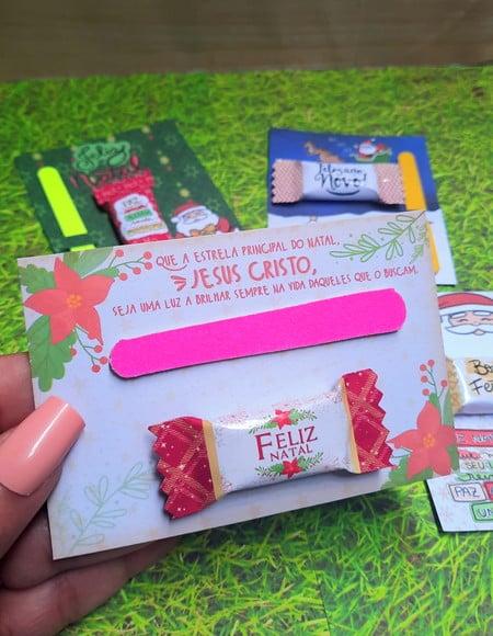 Card com Balinha e Mini Lixa- Natal